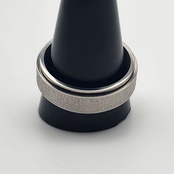 King Will Silver Tone The Lord's Prayer Fidget Ring (13) - Picture 4 of 7